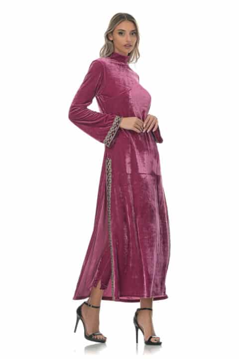 Φόρεμα velvet με ψηλό σκίσιμο στο πλάι  Benissimo
